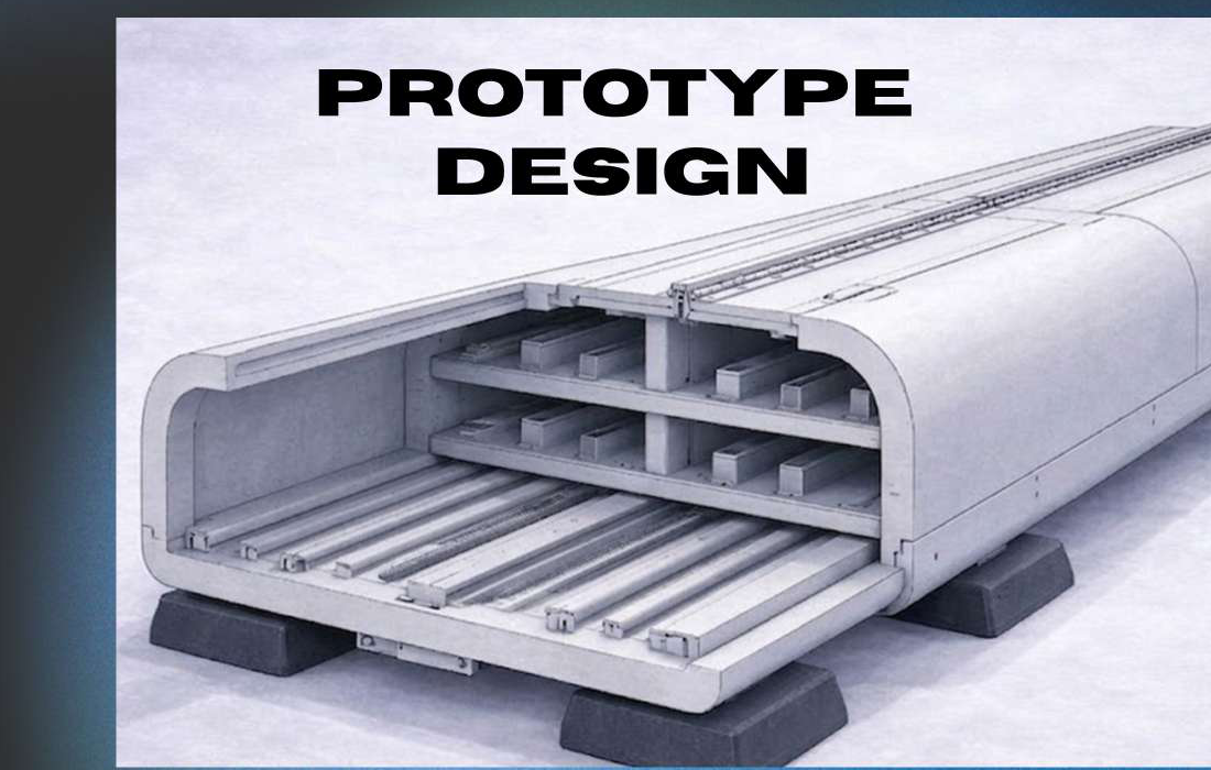 Labeled prototype-design render of the SafeRouteConduit with internal cable channels